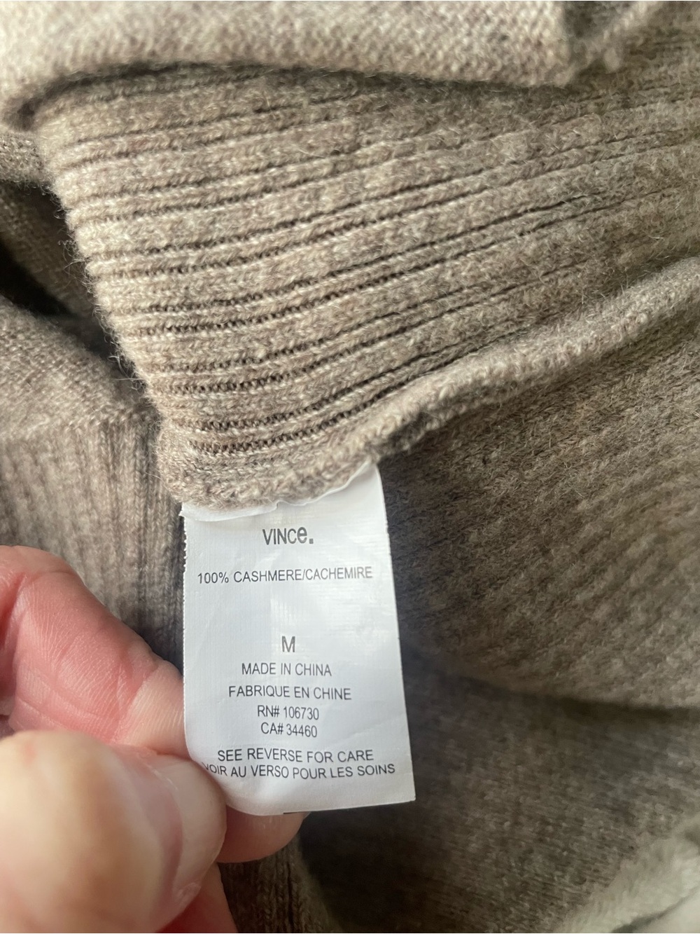 Vince Open Front 100% Cashmere Cardigan - Taupe - Picture 6 of 8